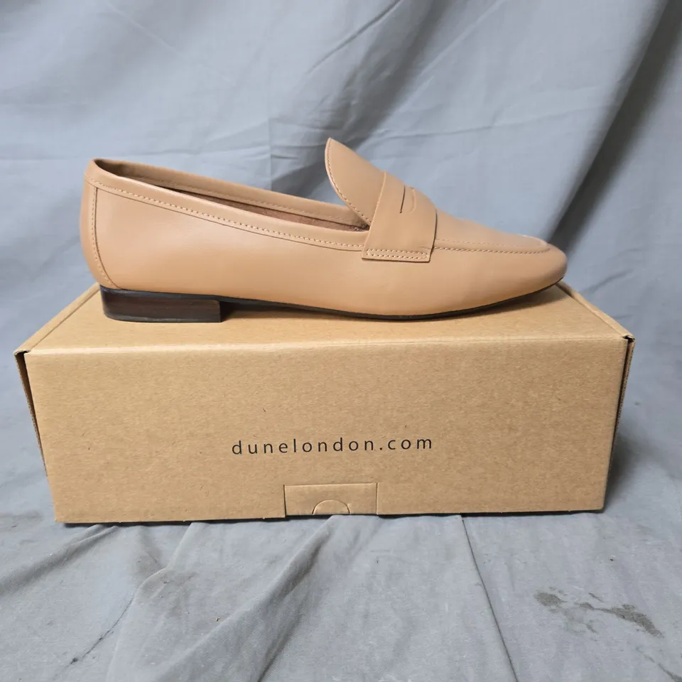 DUNE LONDON LEATHER PENNY LOAFERS – TAN, UK 7