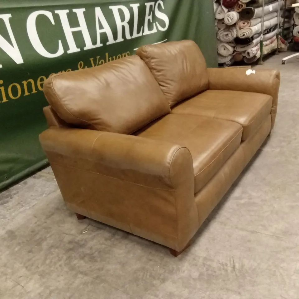 BAILEY 3 SEATER LEATHER SOFA - TAN RRP £799