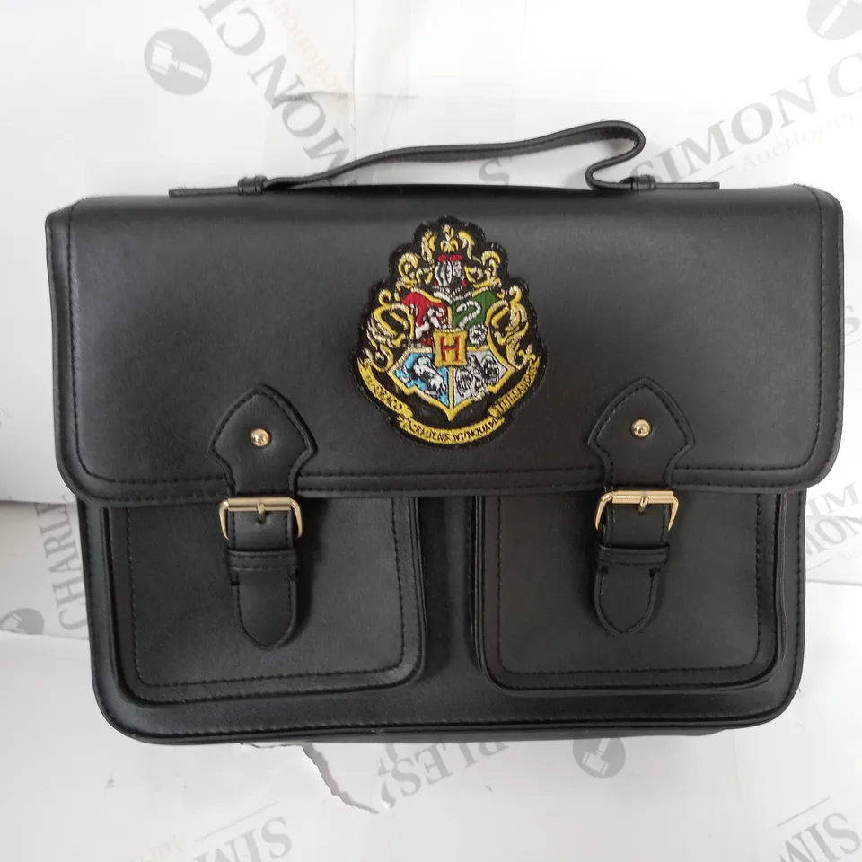 HOGWARTS BLACK LEATHER LOOK SATCHEL BAG