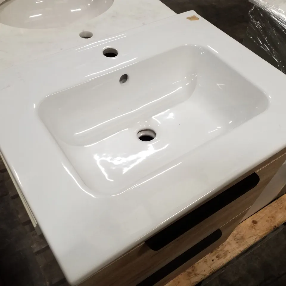 BRAND NEW 2 DRAWER VANITY UNIT WITH BASIN - 590×450×850MM