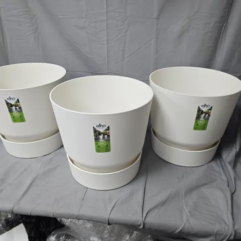 ELHO WHITE PLANT POTS – 3-PACK