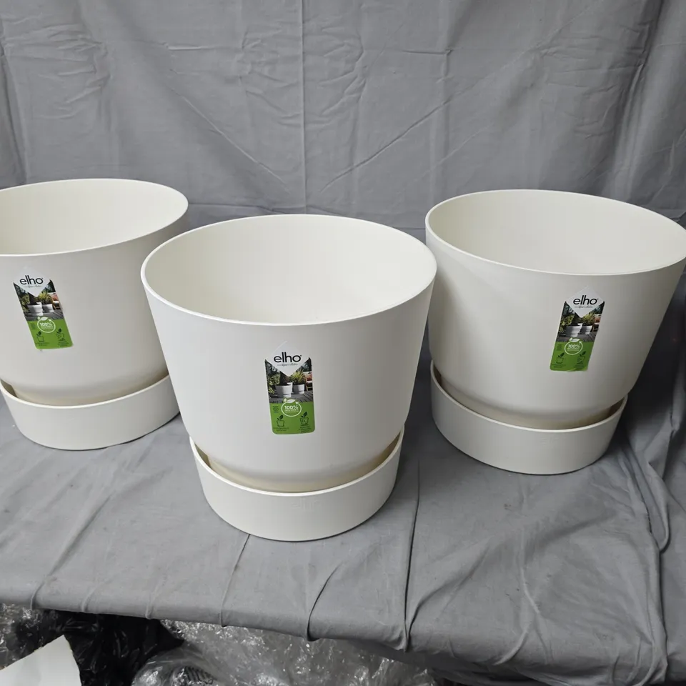 ELHO WHITE PLANT POTS – 3-PACK
