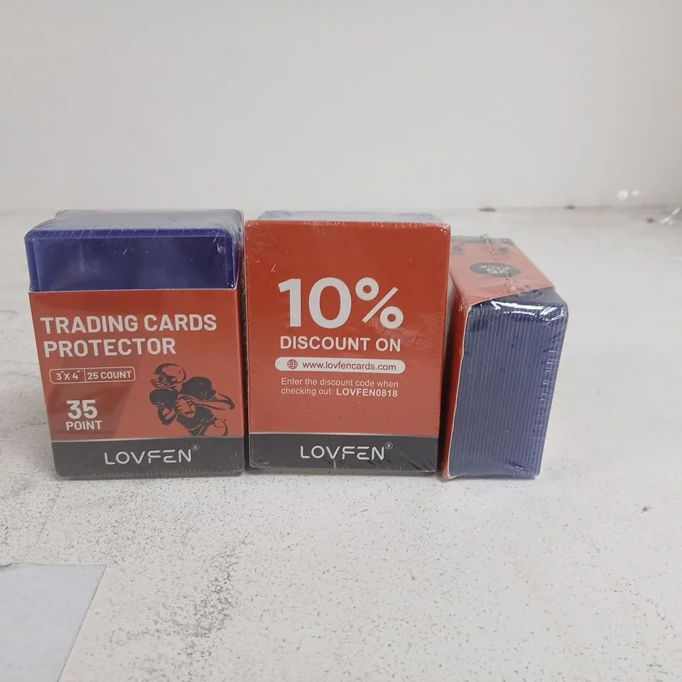 LOT OF 6 SEALED PACKS OF LOVFEN TRADING CARD PROTECTOR 25-PACKS - 3" X 4"