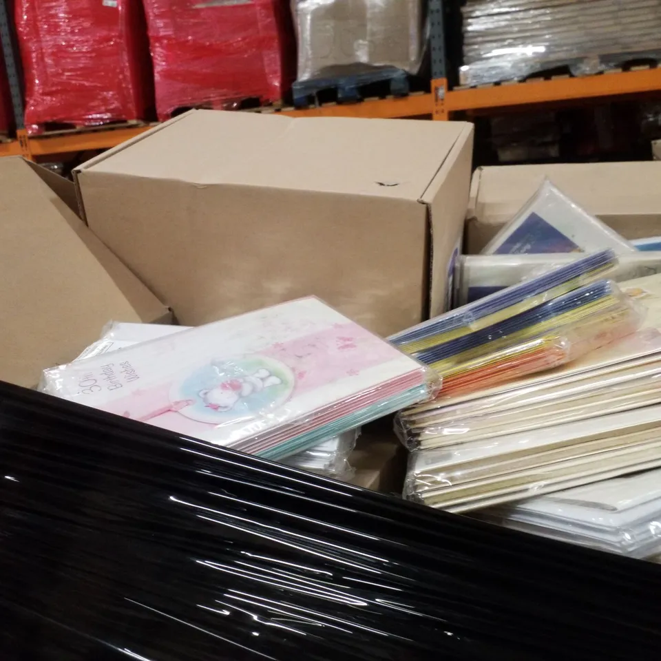 PALLET CONTAINING LARGE QUANTITY OF ASSORTED GREETINGS CARDS
