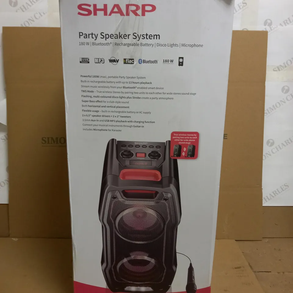 SHARP PARTY SPEAKER SYSTEM WITH MICROPHONE