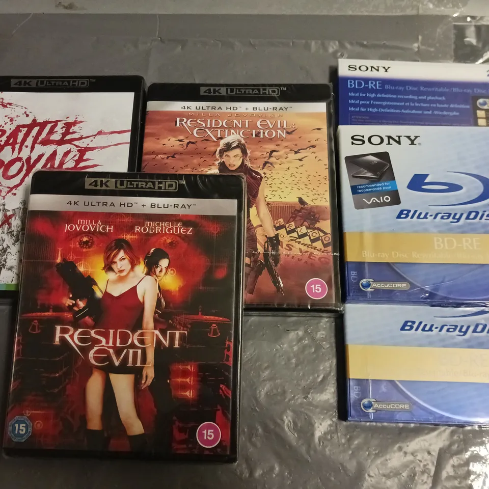 LOT OF APPROXIMATELY 20 ASSORTED MEDIA ITEMS TO INCLUDE SCARFACE, BATTLE ROYALE AND RESIDENT EVIL