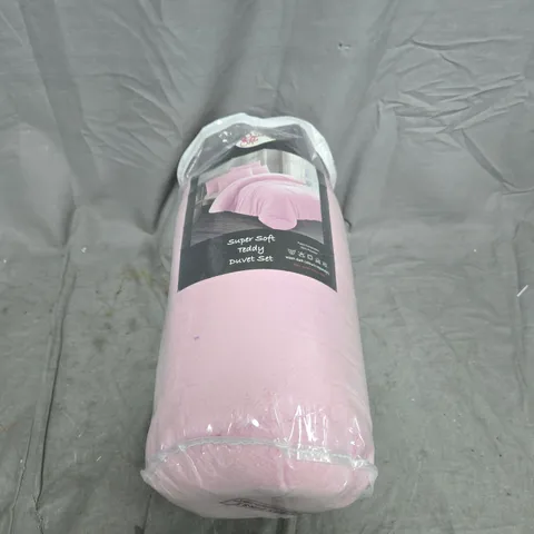 SUPER SOFT TEDDY DUVET SET PINK