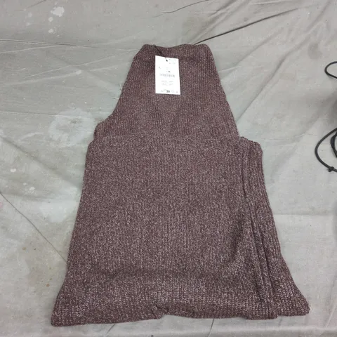 ZARA KNIT TROUSERS – BROWN - SIZE L