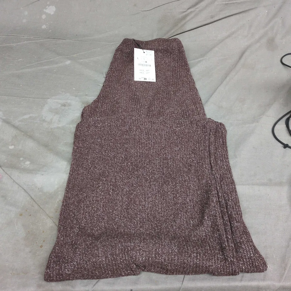 ZARA KNIT TROUSERS – BROWN - SIZE L