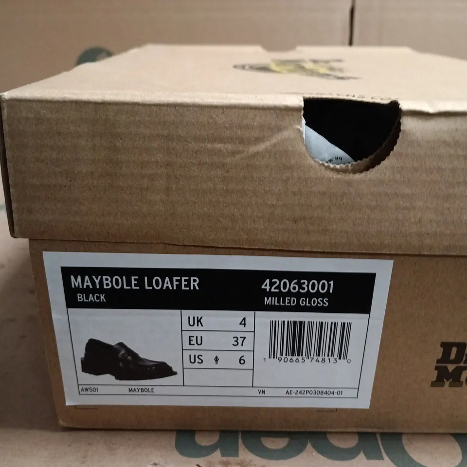 DR. MARTENS MAYBOLE LOAFER - BLACK, MILLED GLOSS, UK 4 (EU 37)