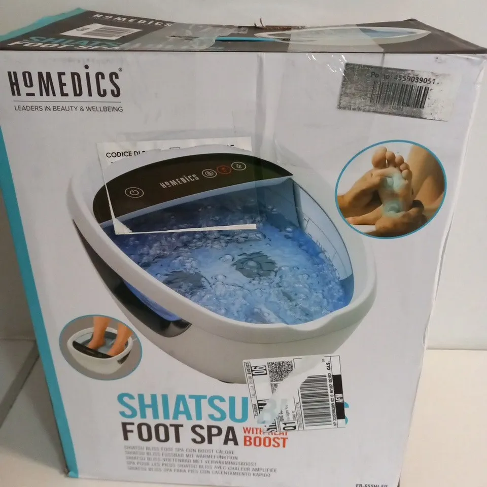 BOXED HOMEDICS SHIATSU BLISS FOOT SPA WITH HEAT BOOST FB-655HJ-EU