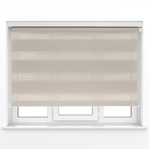 CREAM CAECUS DAY NIGHT LONG DROP ROLLER BLIND TAUPE W180 X DROP 210CM