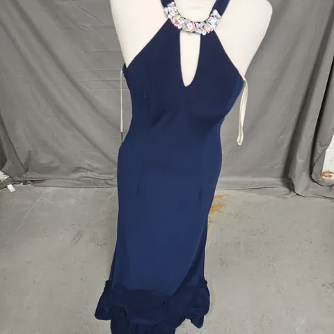 ANGEL FOREVER CUTOUT PROM DRESS IN NAVY SIZE XS