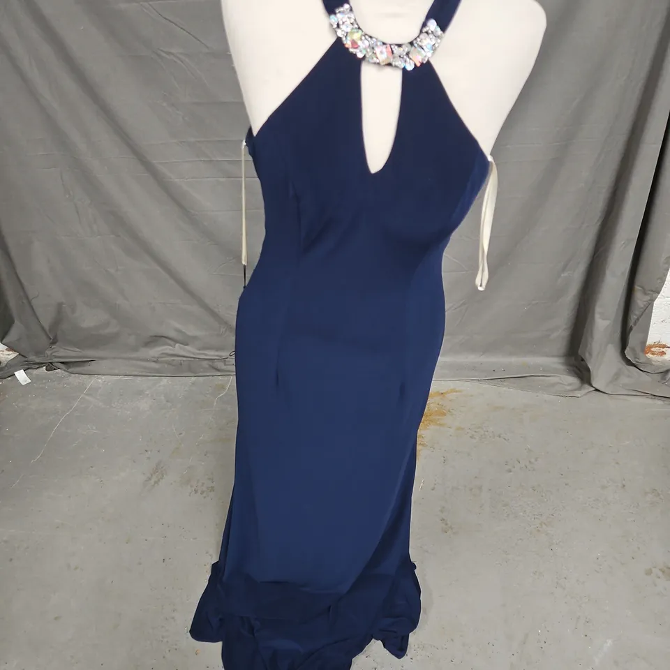 ANGEL FOREVER CUTOUT PROM DRESS IN NAVY SIZE XS