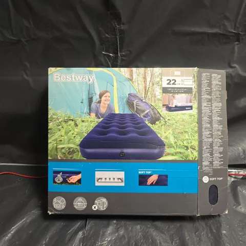 BESTWAY SOFT TOP INFLATABLE AIR MATTRESS – CAMPING BED, 22 CM THICK