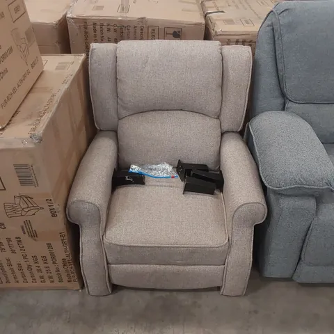 QUALITY DESIGNER FABRIC UPHOLSTERED PUSH-BACK RECLINING ARMCHAIR 