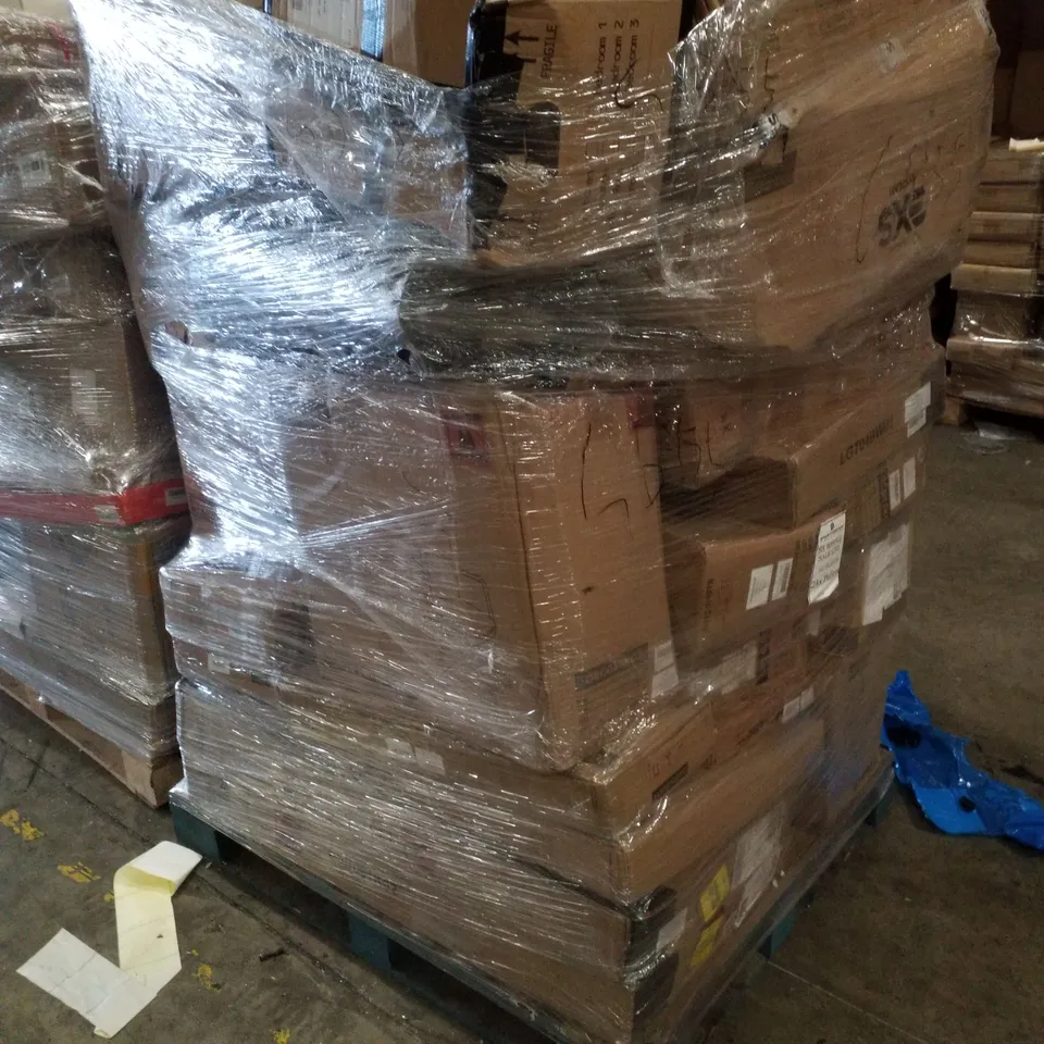 PALLET CONTAINING ASSORTED PRODUCTS INCLUDING OFFICE CHAIR, END TABLE, FABRIC WARDROBE & CUBE STORAGE