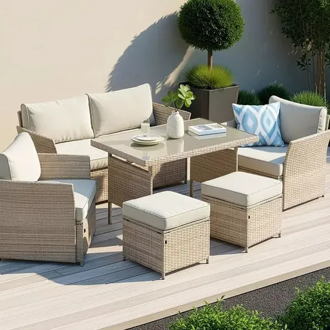 BOXED CALGARY CASUAL OUTDOOR DINING SET (2 BOXES)