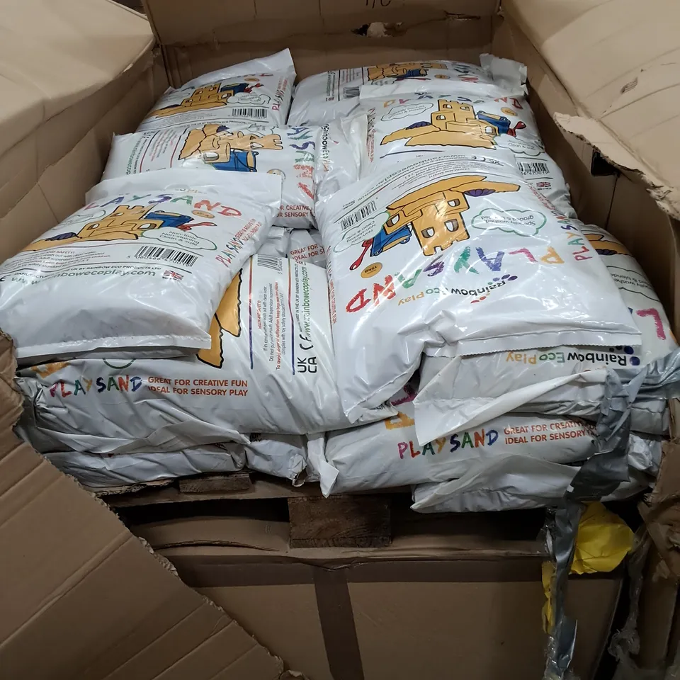 PALLET CONTAINING 15KG BAGS OF RAINBOW ECO PLAY SAND