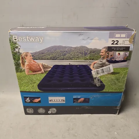 BESTWAY SOFT TOP AIR MATRESS - 1.91M X 1.37M X 22CM