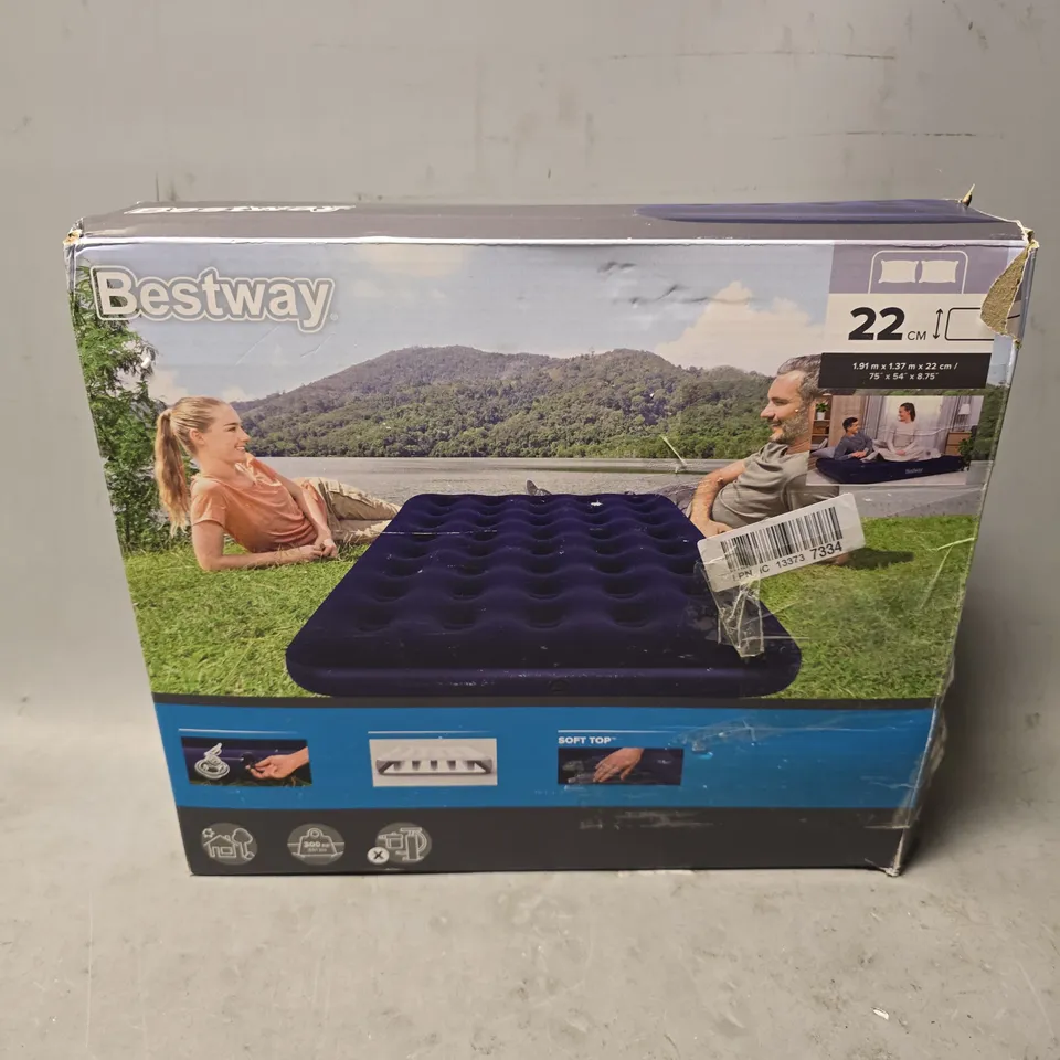 BESTWAY SOFT TOP AIR MATRESS - 1.91M X 1.37M X 22CM 