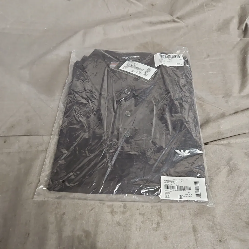 EMPORIO ARMANI SHORT SLEEVE POLO TSHIRT IN BLACK SIZE XL