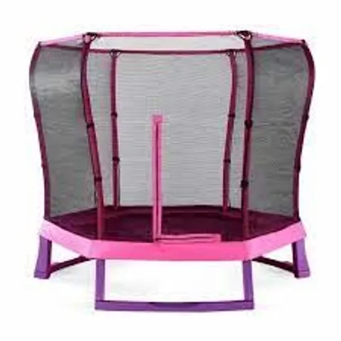 BOXED PLUMB 7FT PINK TRAMPOLINE & ENCLOSURE (2 OF 2 BOXES)