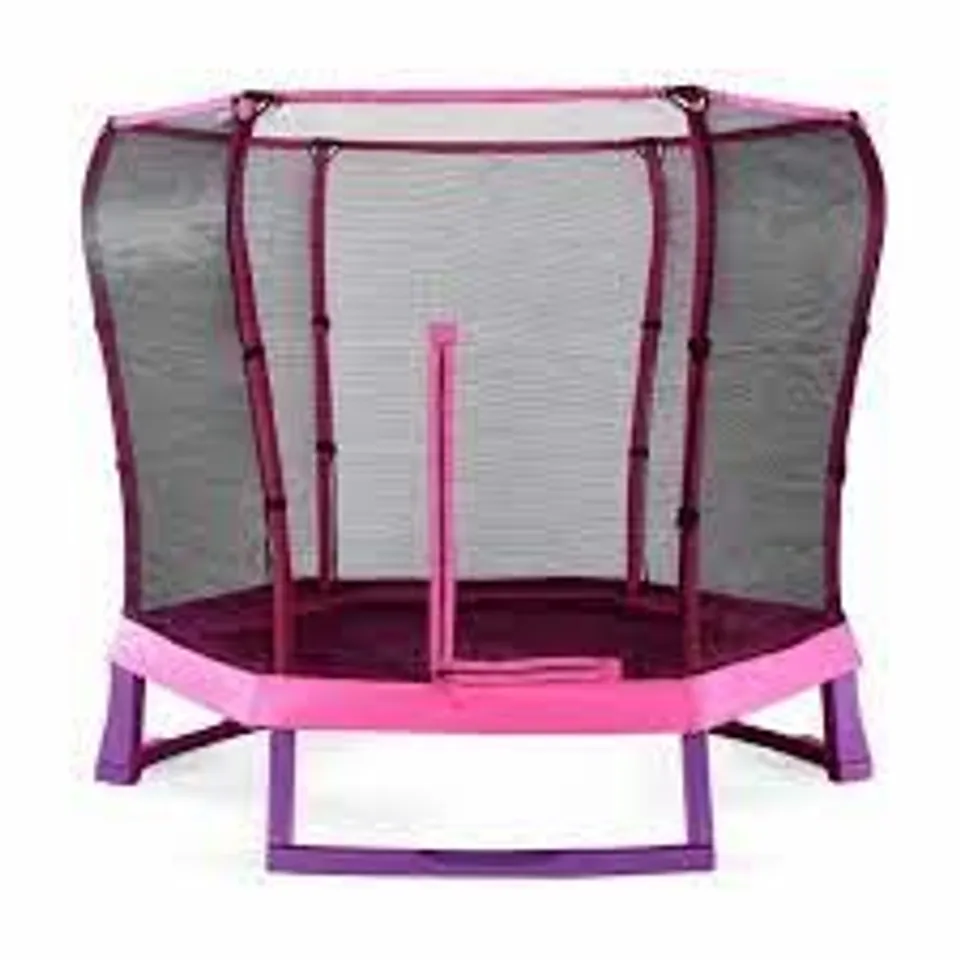 BOXED PLUMB 7FT PINK TRAMPOLINE & ENCLOSURE (2 OF 2 BOXES) RRP £299.99
