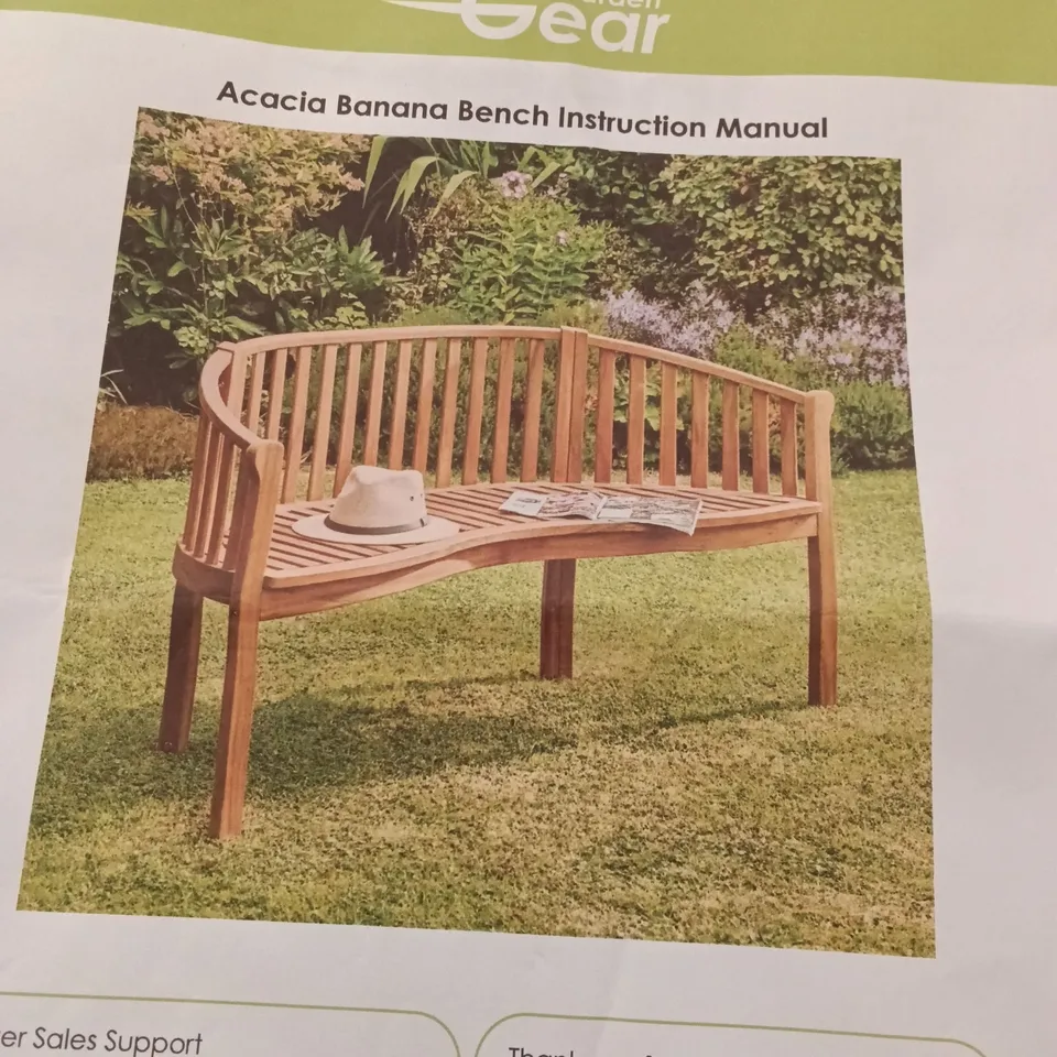 BOXED ACACIA BANANA BENCH (1 BOX)