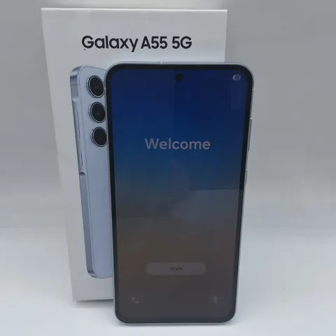 BOXED SAMSUNG GALAXY A55 5G 8/256GB IN AWESOME ICEBLUE - SM-A556B