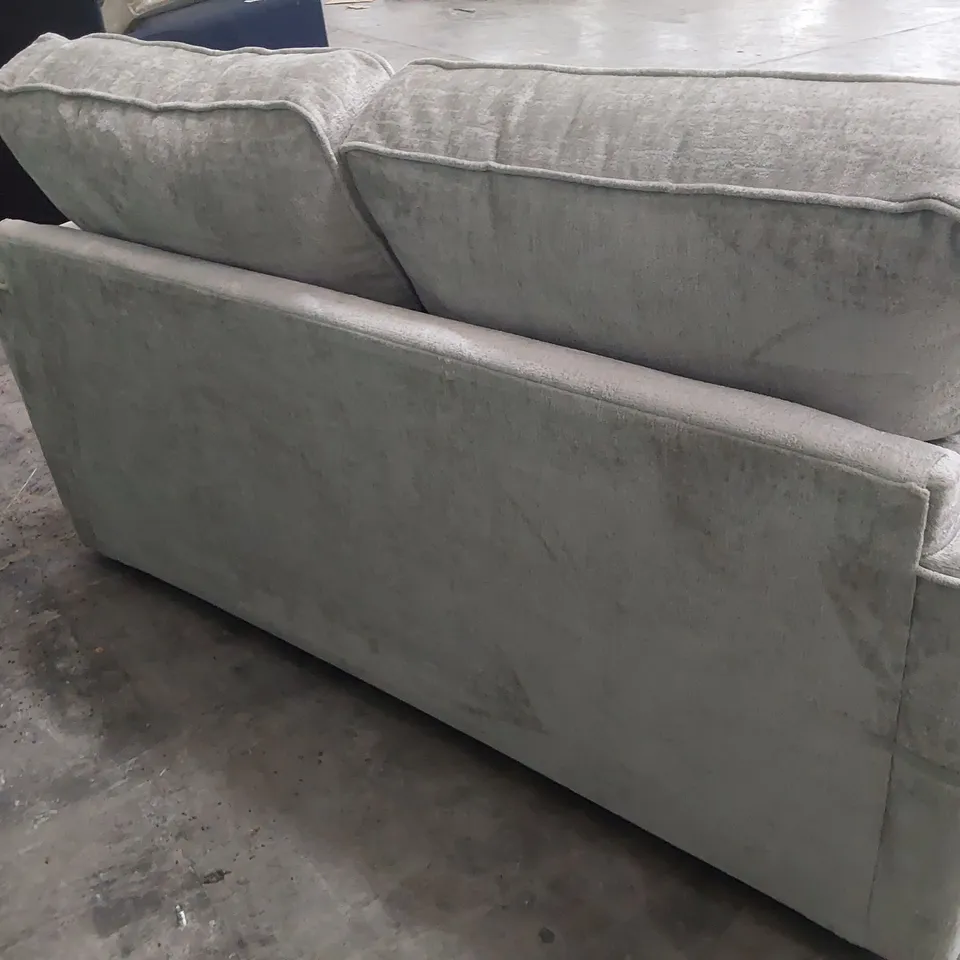 DESIGNER TWO SEATER SOFA SILVER FABRIC 