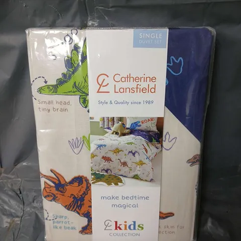 CATHERINE LANSFIELD KIDS COLLECTION PREHISTORIC DINOSAURS SINGLE DUVET SET