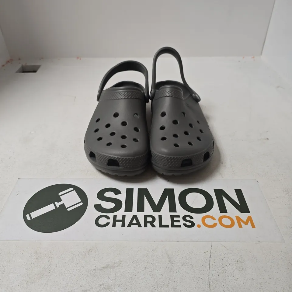 UNBOXED PAIR OF CROCS CLASSICS IN GREY - M 12