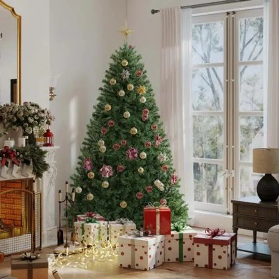 BOXED GREEN ARTIFICIAL PINE CHRISTMAS TREE WITH STAND (1 BOX)