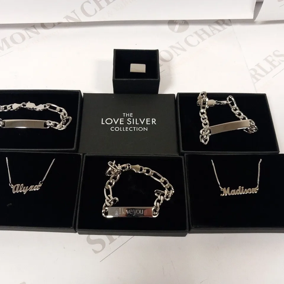 8 ITEMS OF ASSORTED LOVE SILVER COLLECTION JEWELLERY RRP £270