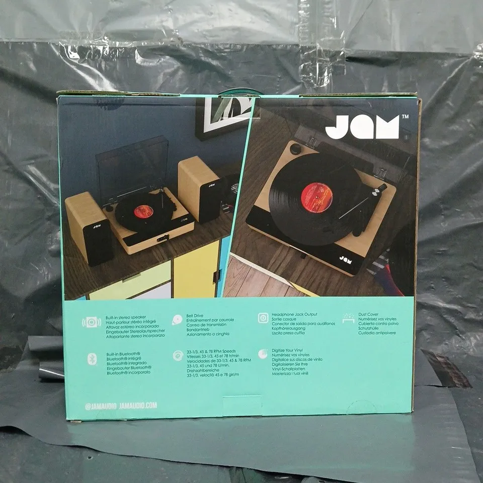 JAM SOUND STREAM+ TURNTABLE – BUILT-IN BLUETOOTH 5.1, TURQUOISE BOXED