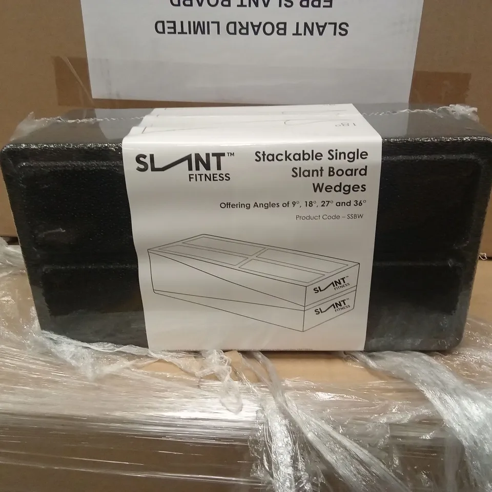 PALLET OF APPROXIMATELY 100 BRAND NEW SLANT FITNESS STACKABLE SINGLE SLANT BOARD WEDGES
