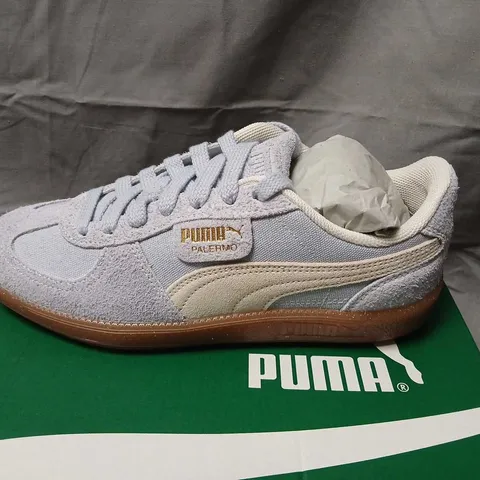 PUMA PALERMO VINTAGE TRAINERS – LIGHT GREY/IVORY, UK 6 (EU 39)