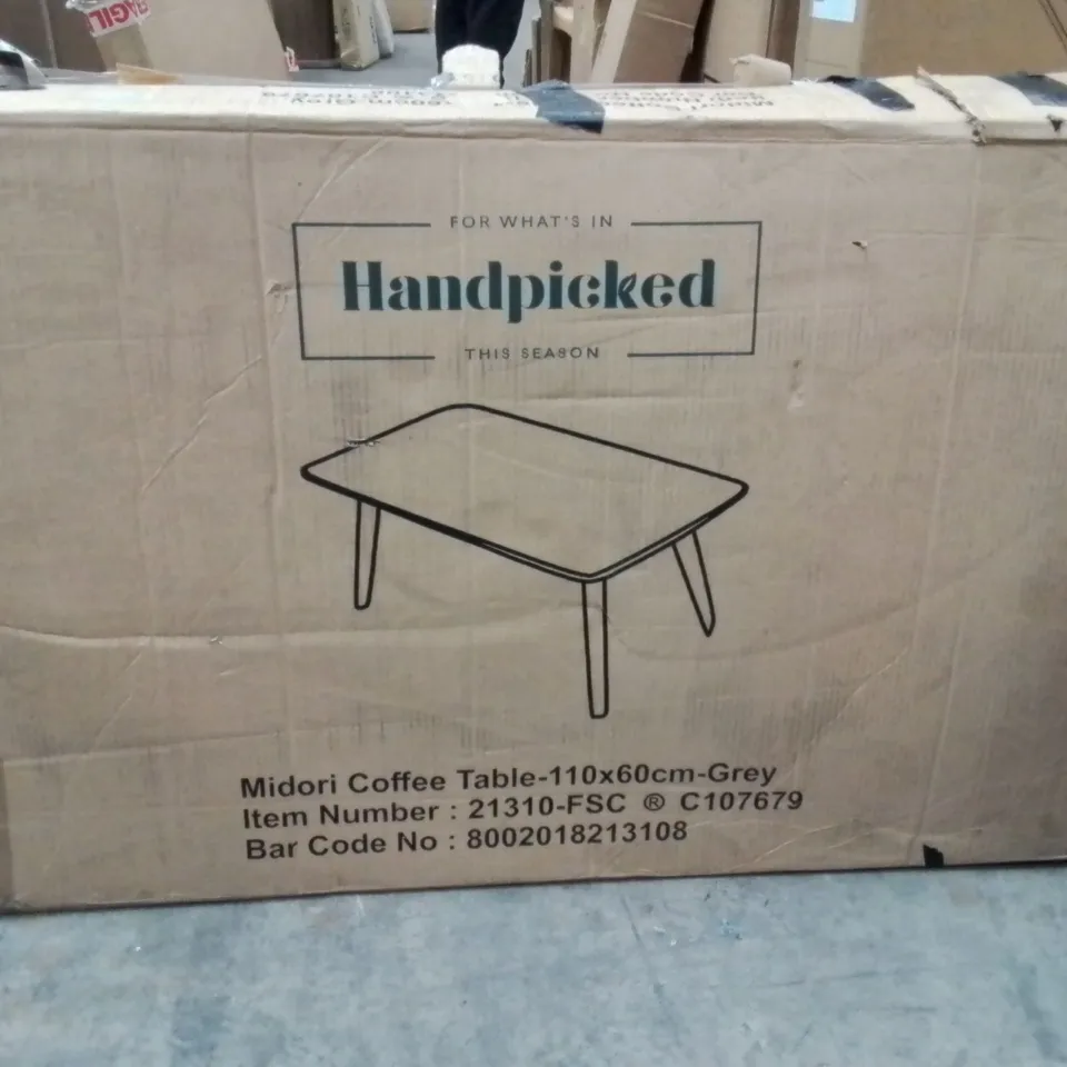 BOXED HANDPOCKED MIDORI COFFEE TABLE 110×60CM -GREY-
