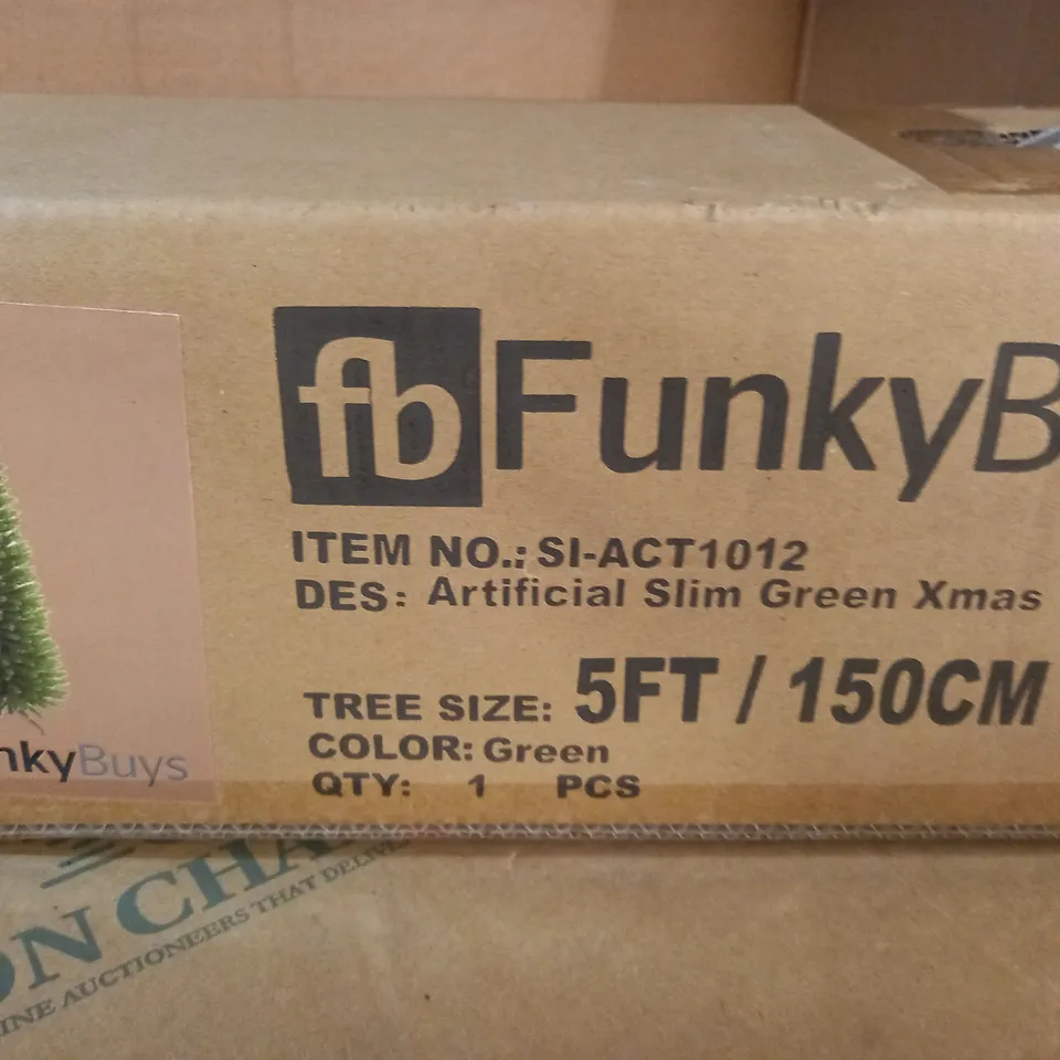 BOXED 5FT ARTIFICIAL SLIM GREEN XMAS TREE 