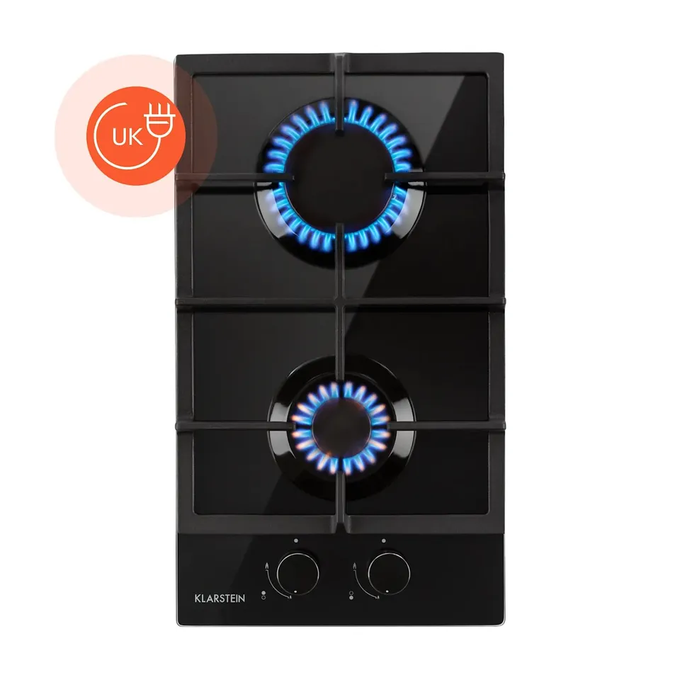 IGNITO 30CM GAS HOB 2 BURNERS BLACK