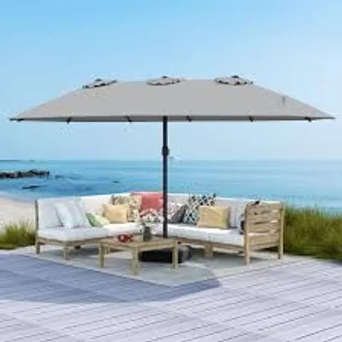 BOXED 15FT DOUBLE SIDED OUTDOOR PATIO UMBRELLA (1 BOX)