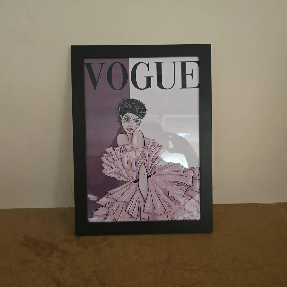 FRAMED VOGUE COVER FASHION ART WORK 18 X 14 APPROX