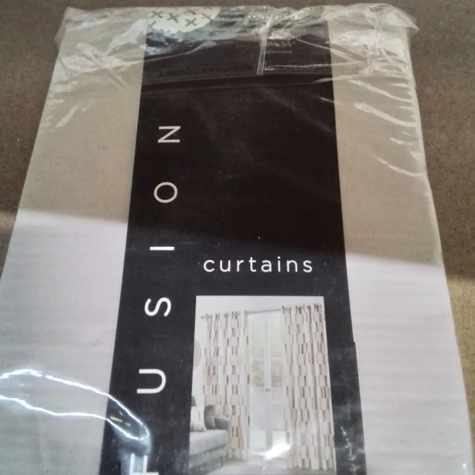 FUSION FULLY LINED EYELET CURTAINS 66X54 INCH 