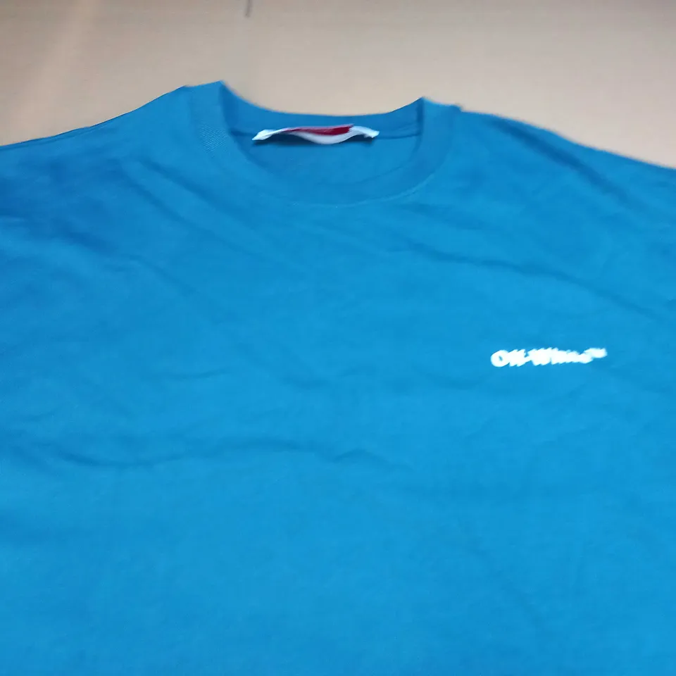 OFF WHITE PRINTED T-SHIRT IN OI GREEN - LARGE