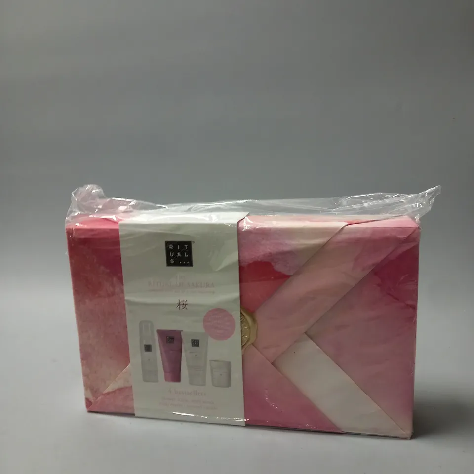 RITUAL SAKURA GIFT SET - SHOWER FOAM , BODY SCRUB , BODY CREAM AND SCENTED CANDLE 