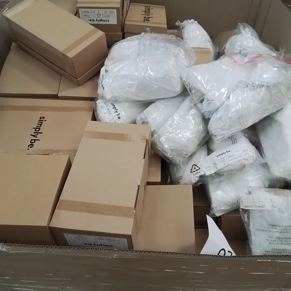 PALLET OF BRAND NEW WOMENS QUALITY DESIGNER SHOES APPROXIMATELY 80 TO INCLUDE;  BOOTS, SIMPLY BE DOLLY SHOES, HEELS
