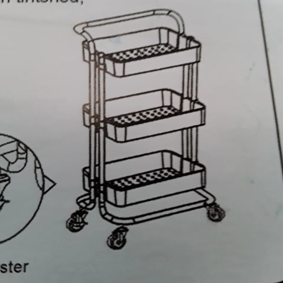 BOXED PLASTIC STORAGE SELF ON WHEELS BLACK (1 BOX)