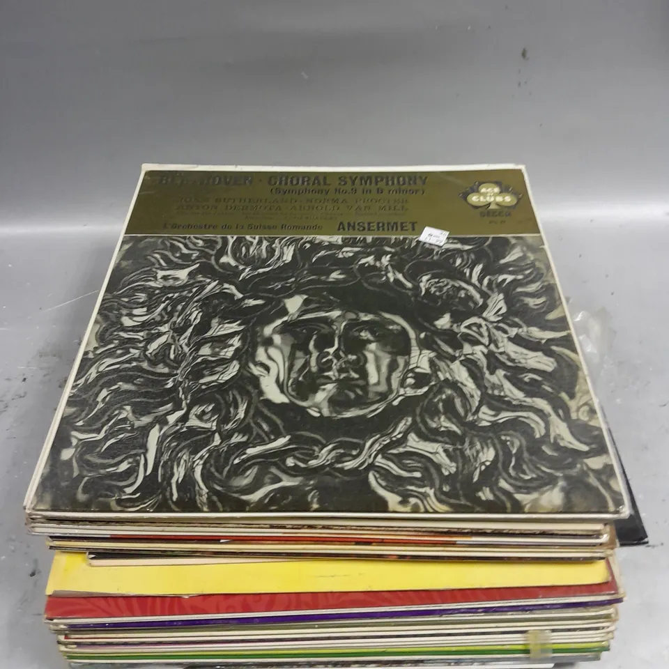 APPROXIMATELY 20 ASSORTED VINYLS TO INCLUDE JAMES LAST, MUSIC FOR DANCING, THE MERRY WIDOW ETC 