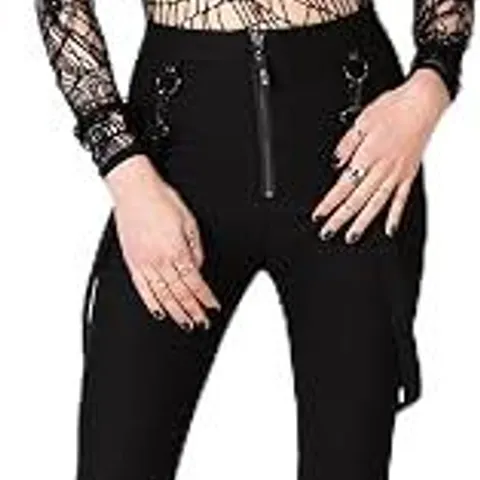 BRAND NEW BAGGED KILLSTAR STRANGE VANITY HIGH-WAISTED BLACK TROUSERS FOR WOMEN SIZE XS